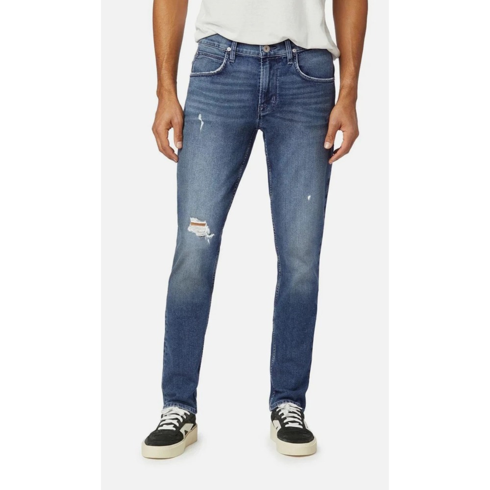 Hudson HDSN Zev Mens Ripped Dark Wash Skinny Jeans Size 38 NEW